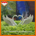 White marble stone carved garden animal statue red crowned crane statue